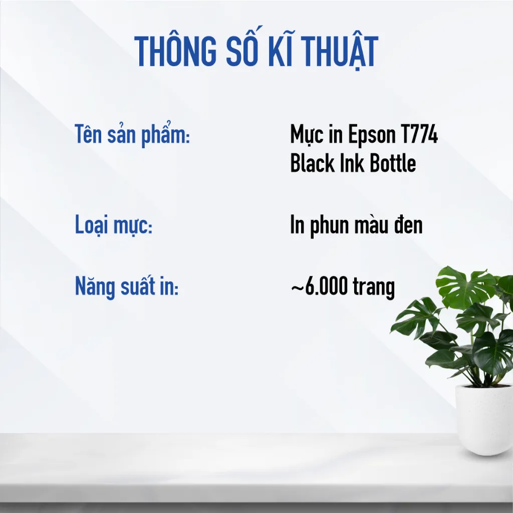 Ảnh Mực In Epson T774 Black Ink Bottle Màu In Bền Bỉ 2