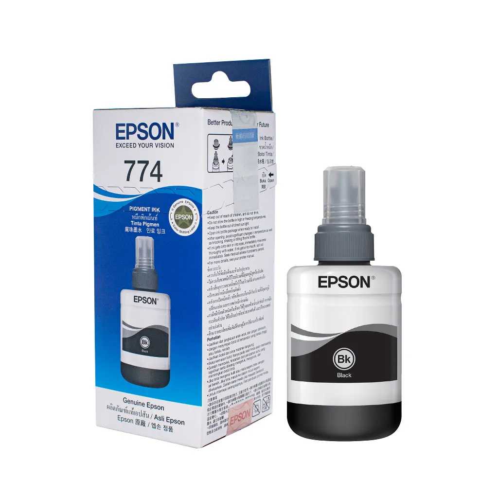 Ảnh Mực In Epson T774 Black Ink Bottle Màu In Bền Bỉ 4
