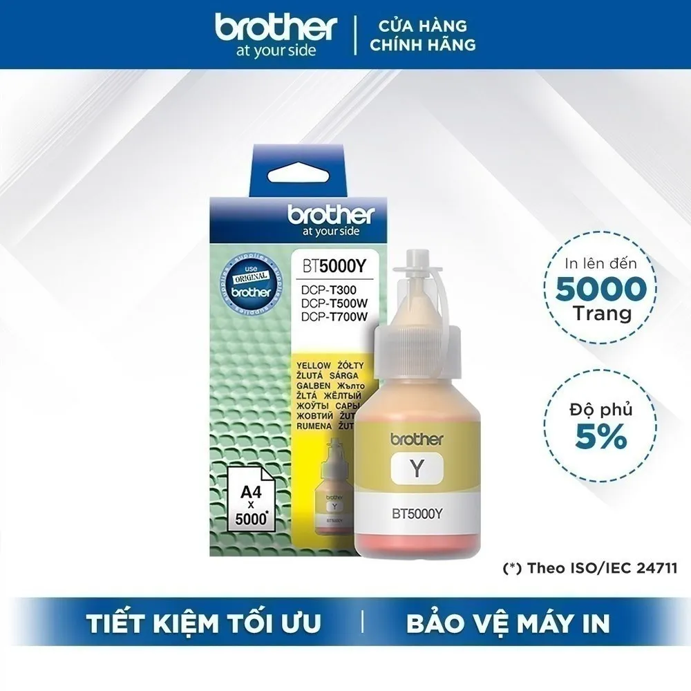 Ảnh Mực in phun màu Brother BT5000Y (vàng) cho máy in phun mini19HT 2