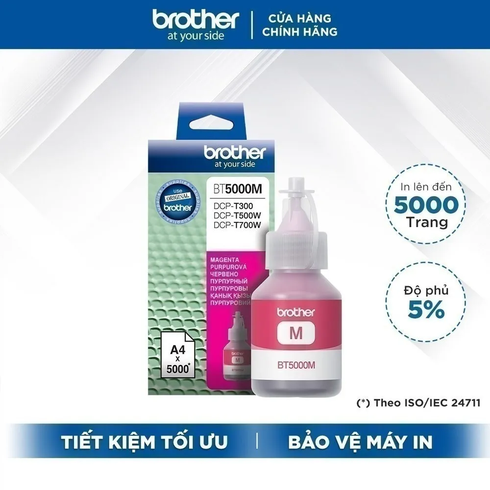 Ảnh Mực in phun màu Brother BT5000M (hồng) cho máy in phun mini19HT 2