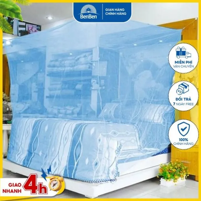 Ảnh Mùng ngủ giăng dây đủ kích thước, màn ngủ dày lỗ nhỏ chống côn trùng tuyệt đối - Ben Ben 2