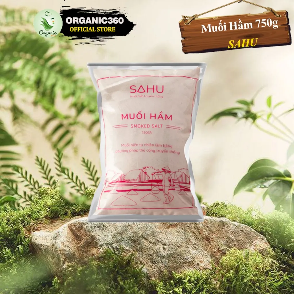 Ảnh Muối Hầm SAHU 750g Smoked Salt Muối Biển Tự Nhiên Làm Bằng Thủ Công Truyền Thống 1