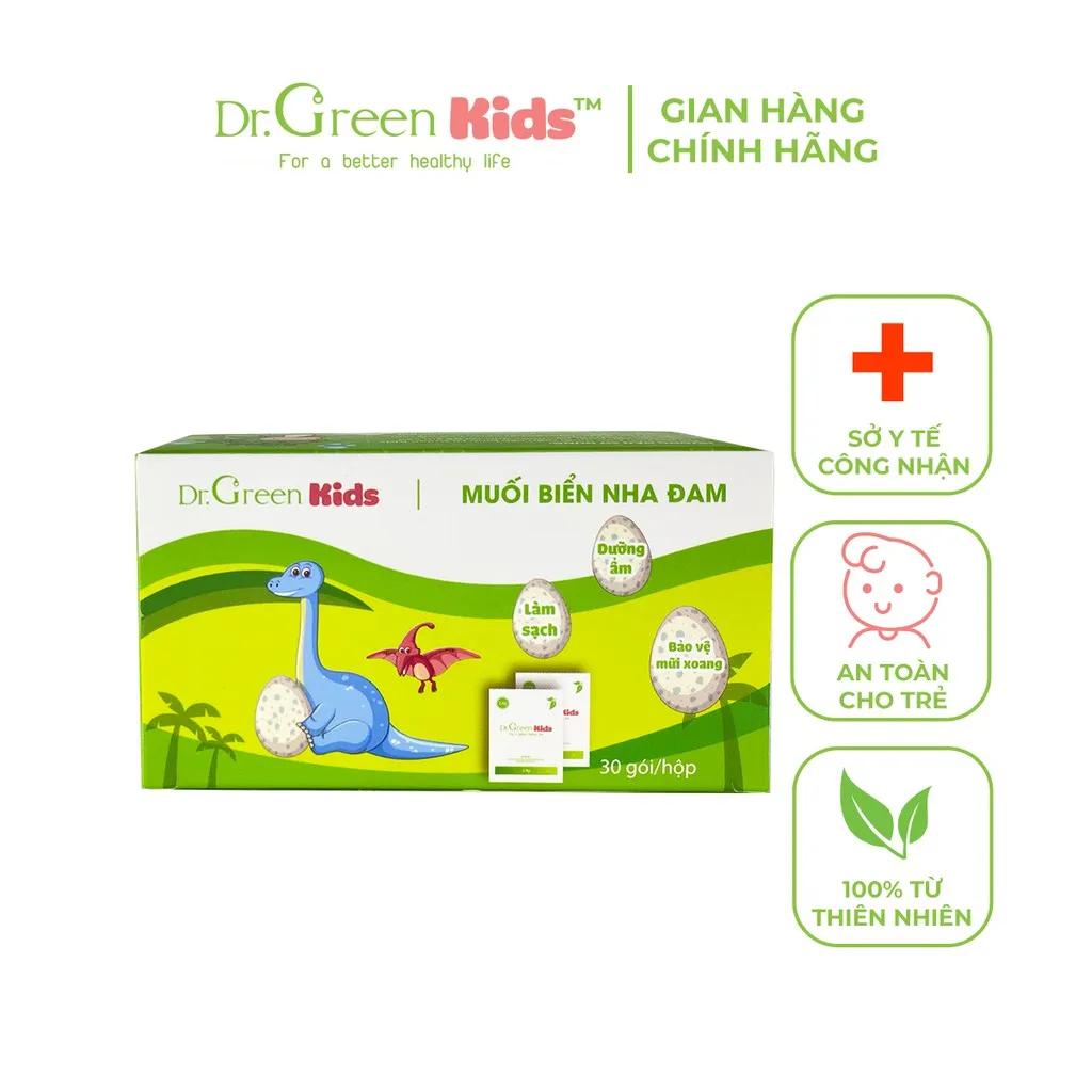Ảnh Muối rửa mũi Dr.Green Kids | Hộp 30 gói | rửa mũi cho bé | Viêm mũi | Sổ mũi | Viêm mũi dị ứng 1