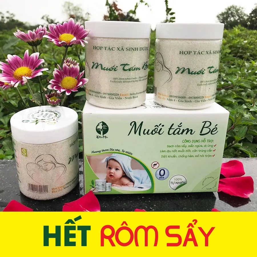 Ảnh Muối Tắm Bé Độc Mộc 400g - HTX Sinh Dược - Muối Tắm Thảo Dược Hết Rôm Sảy - Mề Đay - Mẩn Ngứa 4