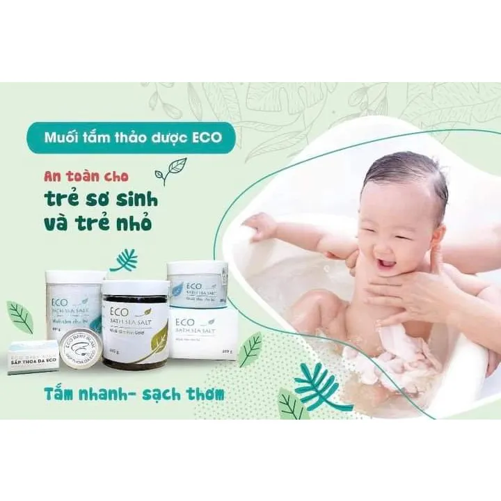 Ảnh Muối Tắm Bé  Eco - Muối Tắm Sinh Dược Hết Rôm Sảy - Mề Đay - Muối Tắm Bé Thảo Dược HTX SInh Dược 1