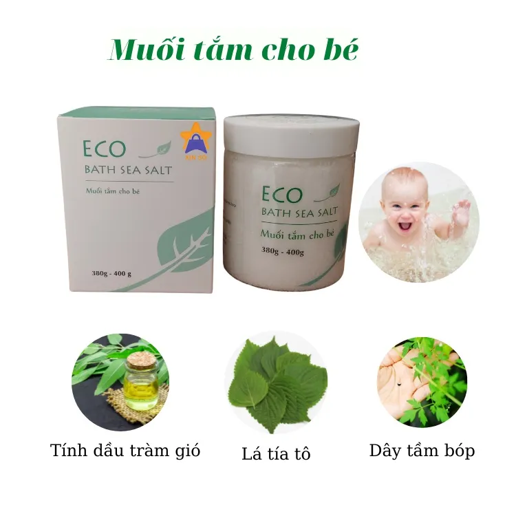 Ảnh Muối Tắm Bé Eco Sinh Dược 200g - Giảm Rôm Sảy , Mề Đay , An Toàn Cho Bé Sơ Sinh 2
