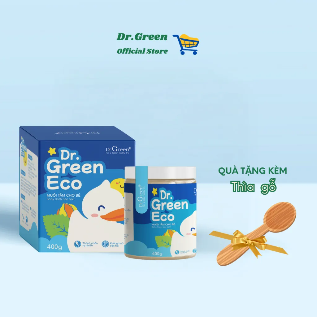 Ảnh Muối tắm bé thảo dược từ thiên nhiên sạch rôm sảy tăng đề kháng cho bé - hộp 400g | Dr.Green Eco | 4