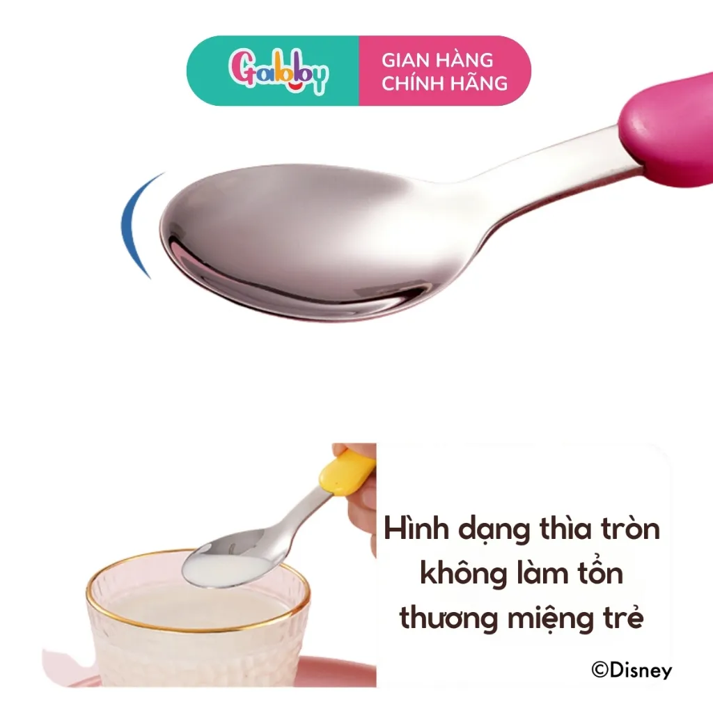 Ảnh Muỗng/ Thìa Inox Ăn OASIS PARK Cán Nhựa 3D Hình Nhân Vật Disney 4