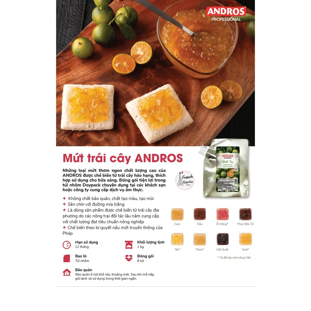 Ảnh Mứt Việt Quất Thiên Nhiên Ít Đường - Không chất bảo quản - ANDROS - 1KG 3