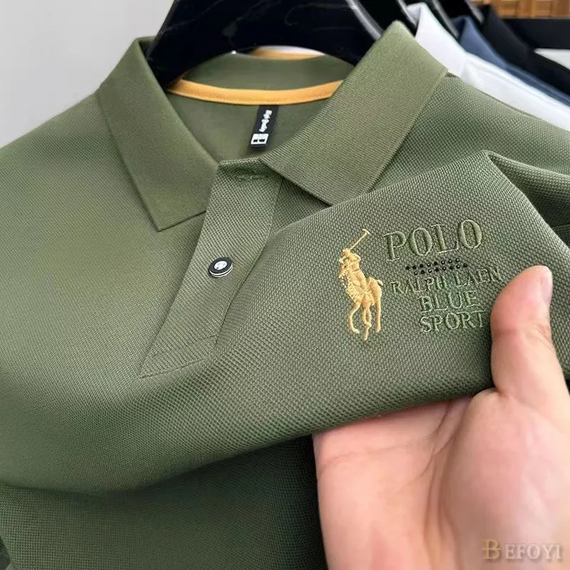Ảnh Nam Paul Witt Thêu Phiên Bản Hàn Quốc Kháng Khuẩn Nhanh Khô Tay Ngắn POLO Sugi Trung Niên Áo Thun Cổ Lật Rời Kinh Doanh Top WL003 1