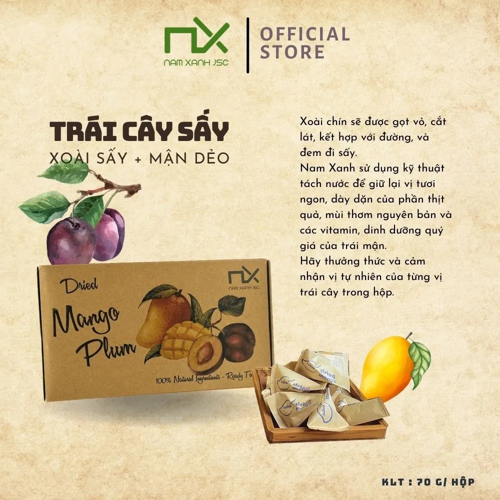 Ảnh Nam Xanh Trái Cây Sấy Hộp 70G (100G) 1
