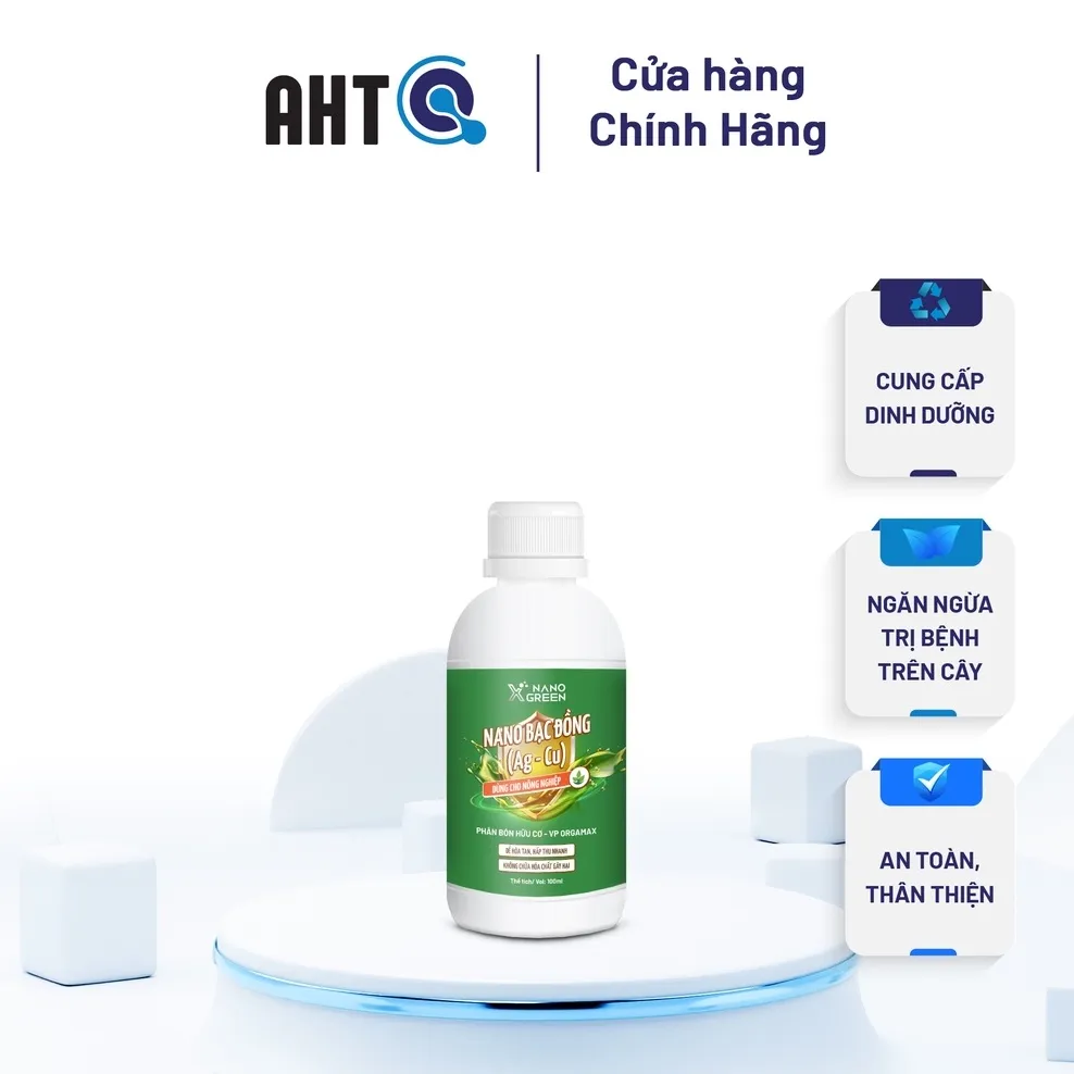 Ảnh Nano bạc đồng Nano Xgreen cung cấp dưỡng chất, tăng đề khoáng, hỗ trợ cho cây có triệu chứng vàng lá, thối rễ 100ml 1