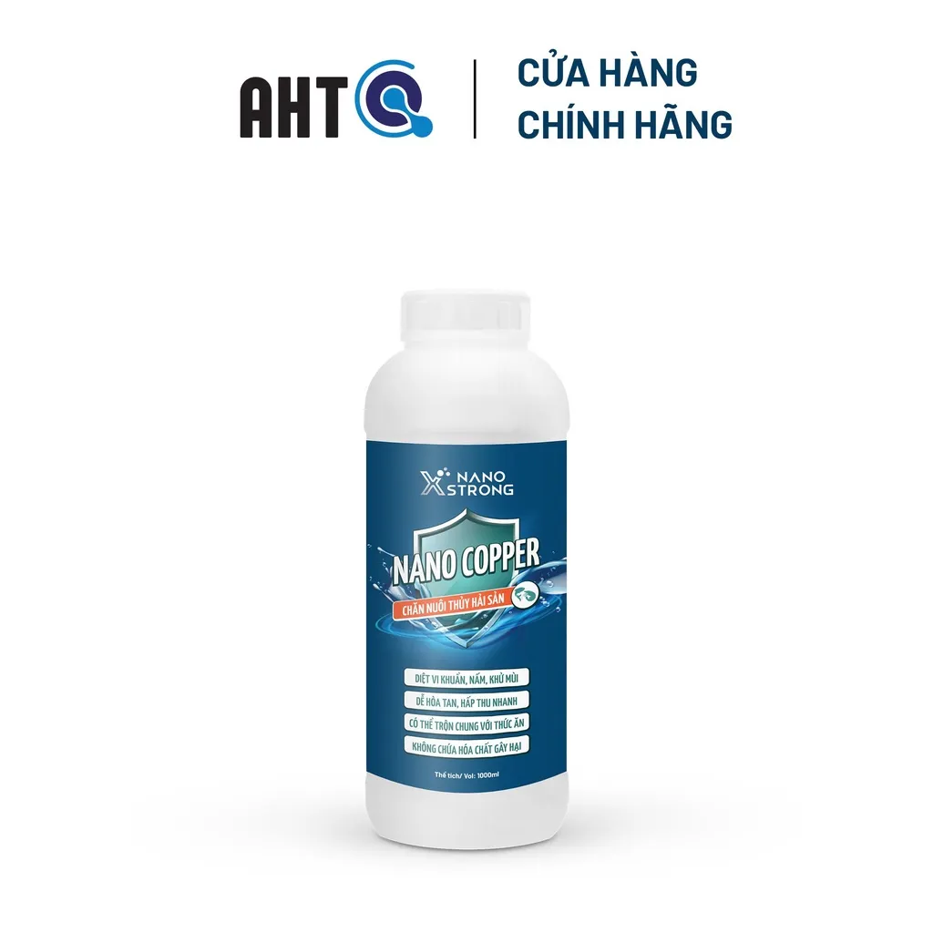 Ảnh Nano đồng (nano copper) Nano Xstrong xử lý tảo, khử mùi nước, diệt khuẩn, nấm đồng tiền, giúp tôm lột xác 1000ML 4