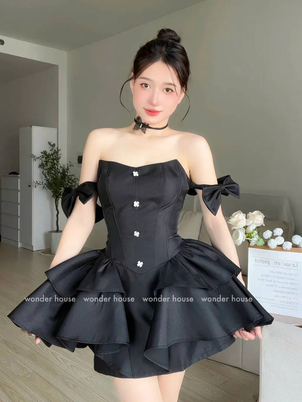 Ảnh Nari Dress Wonderhouse Đầm thiết kế cup ngực dáng xòe công chúa chất vải dày dặn dự tiệc, dạo phố nữ tính sang trọng 2