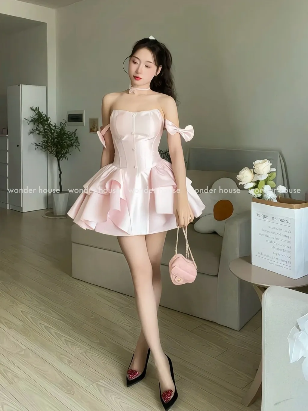Ảnh Nari Dress Wonderhouse Đầm thiết kế cup ngực dáng xòe công chúa chất vải dày dặn dự tiệc, dạo phố nữ tính sang trọng 4