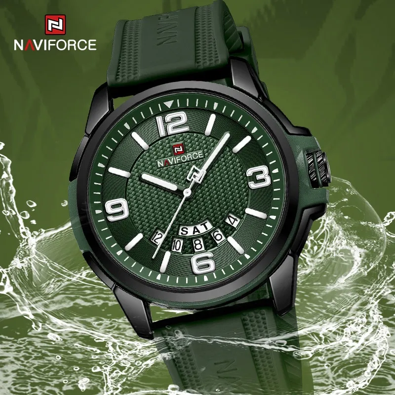 Ảnh NAVIFORCE Mới Đồng Hồ quartz Nam Dây silicone Chống Thấm Nước Kiểu Dáng Doanh Nhân 3