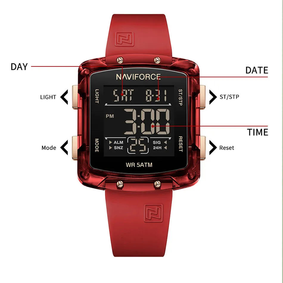 Ảnh Naviforce NF7121 Đồng hồ nam thời trang Đồng hồ thể thao kỹ thuật số thông thường Đồng hồ quà tặng của người yêu Đồng hồ đeo tay chất lượng cao 4
