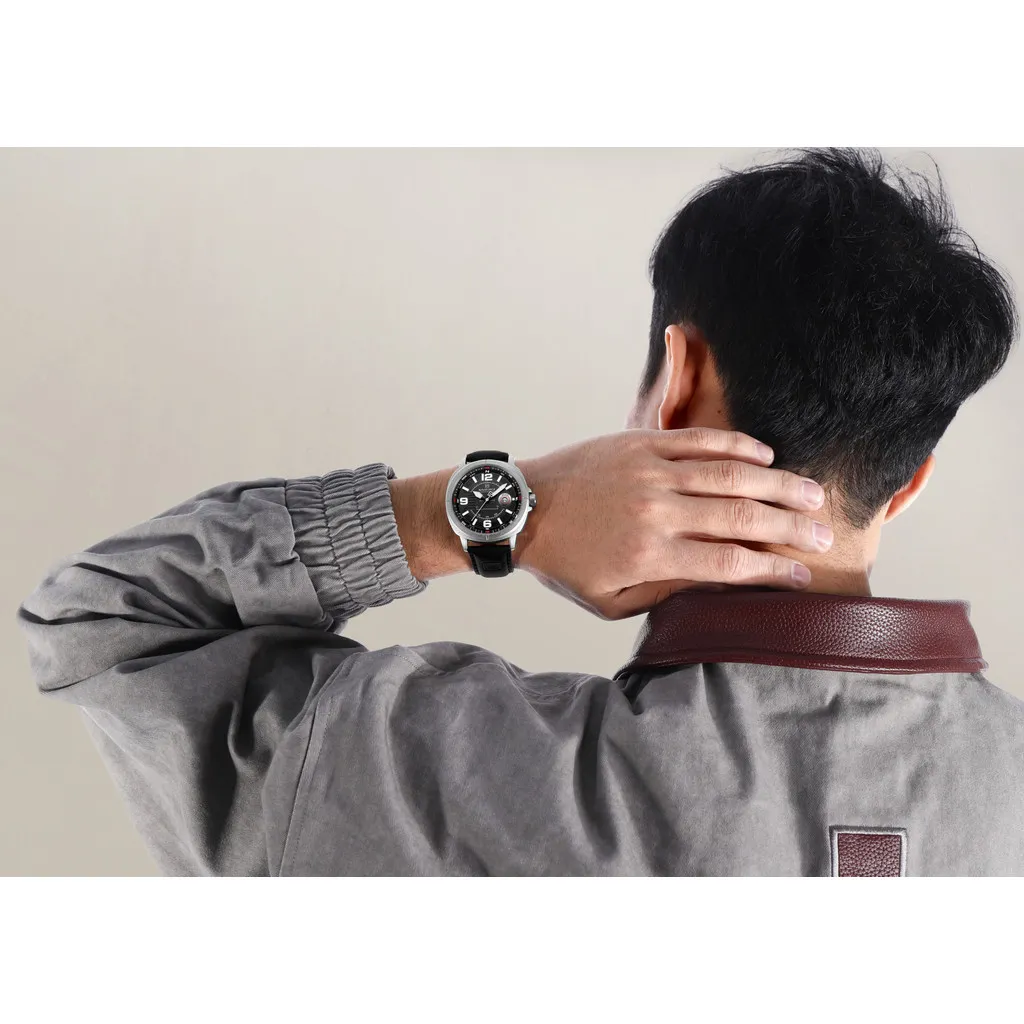 Ảnh NAVIFORCE NF8078 Chất Lượng Cao PU Ban Nhạc Lịch Đồng Hồ Đeo Tay Nam Thương Hiệu Đồng Hồ Thạch Anh Tự Động Hiển Thị Ngày Đồng Hồ Chống Thấm Nước 3