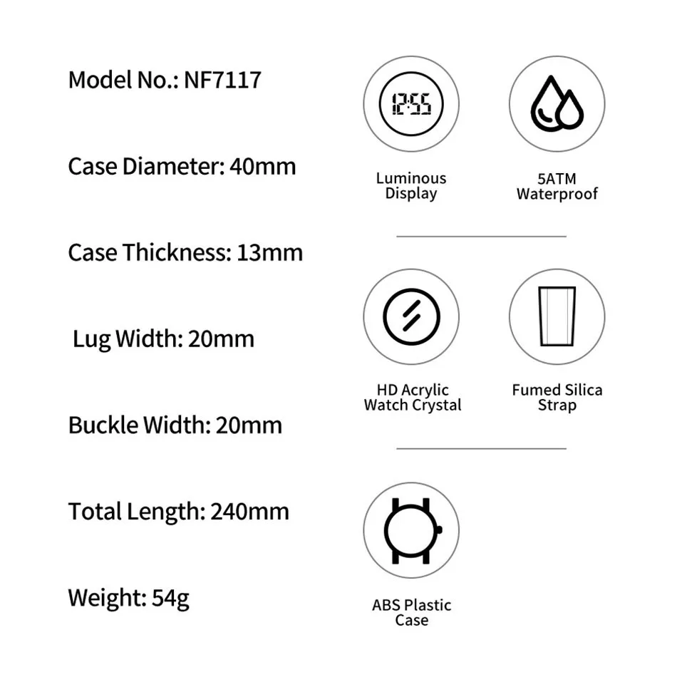 Ảnh Naviforce Quân Đội Nam Thể Thao Đa Năng Kỹ Thuật Số Chống Thấm Nước Đồng Hồ Điện Tử Học Sinh Cho Nam 2