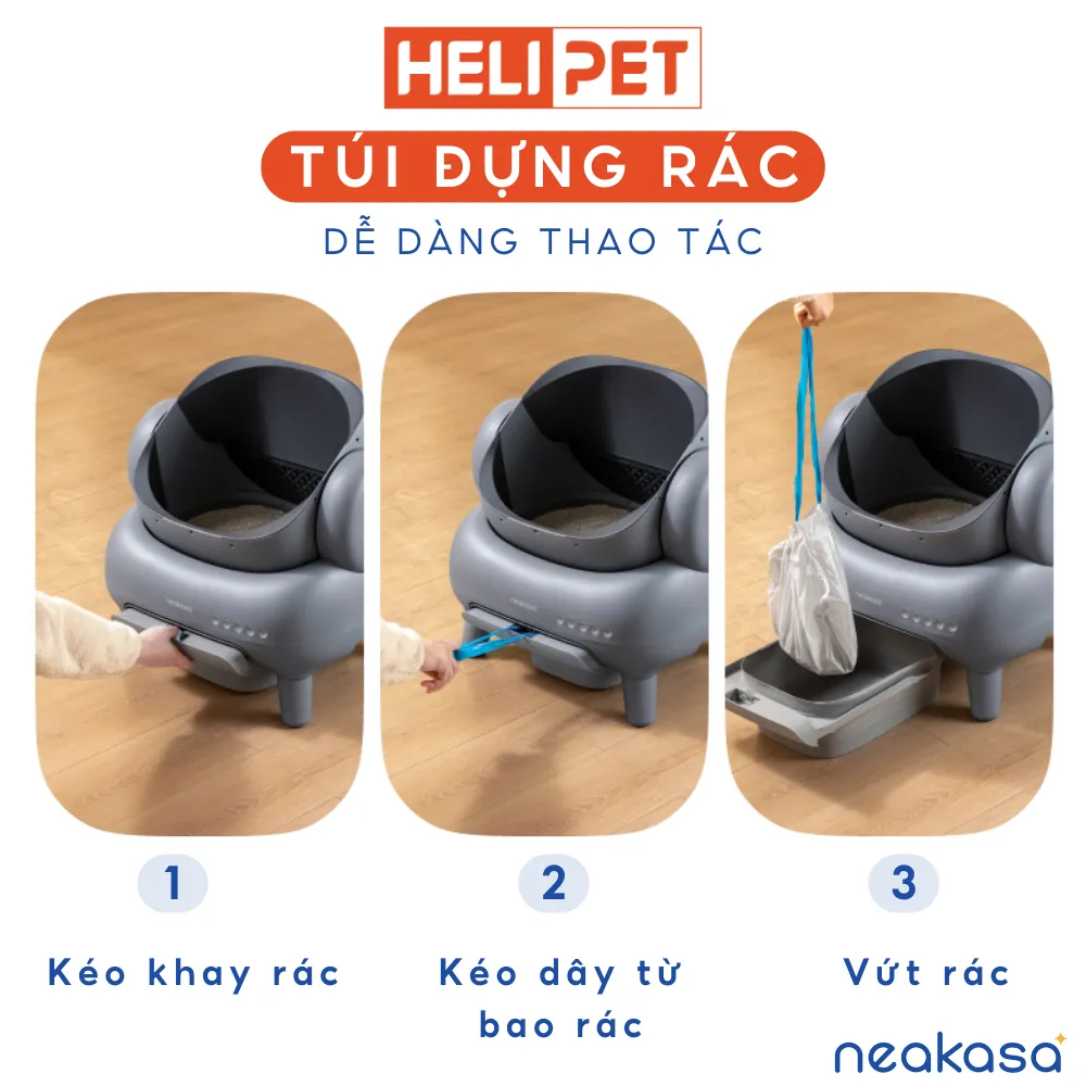 Ảnh [Neakasa M1] Túi rác dùng cho máy dọn phân mèo NEAKASA M1 dễ dàng kéo khoá túi rác - HELIPET 3