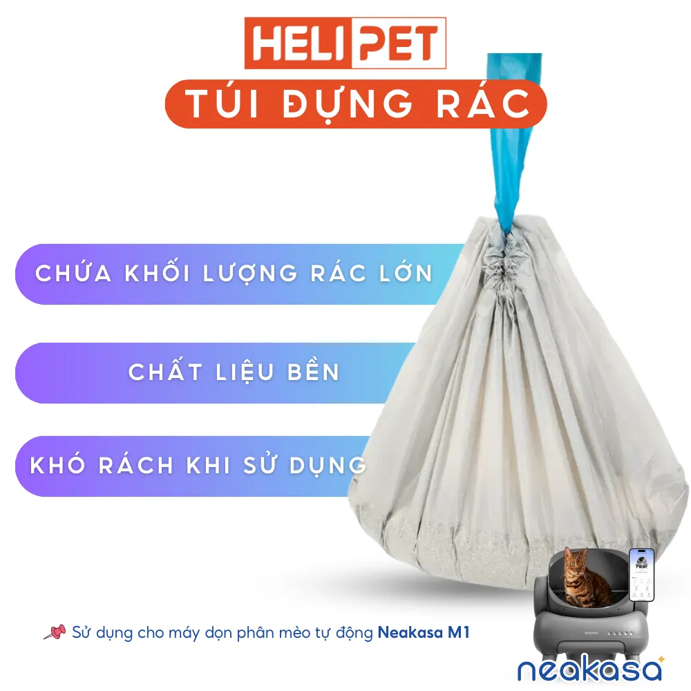 Ảnh [Neakasa M1] Túi rác dùng cho máy dọn phân mèo NEAKASA M1 dễ dàng kéo khoá túi rác - HELIPET 4