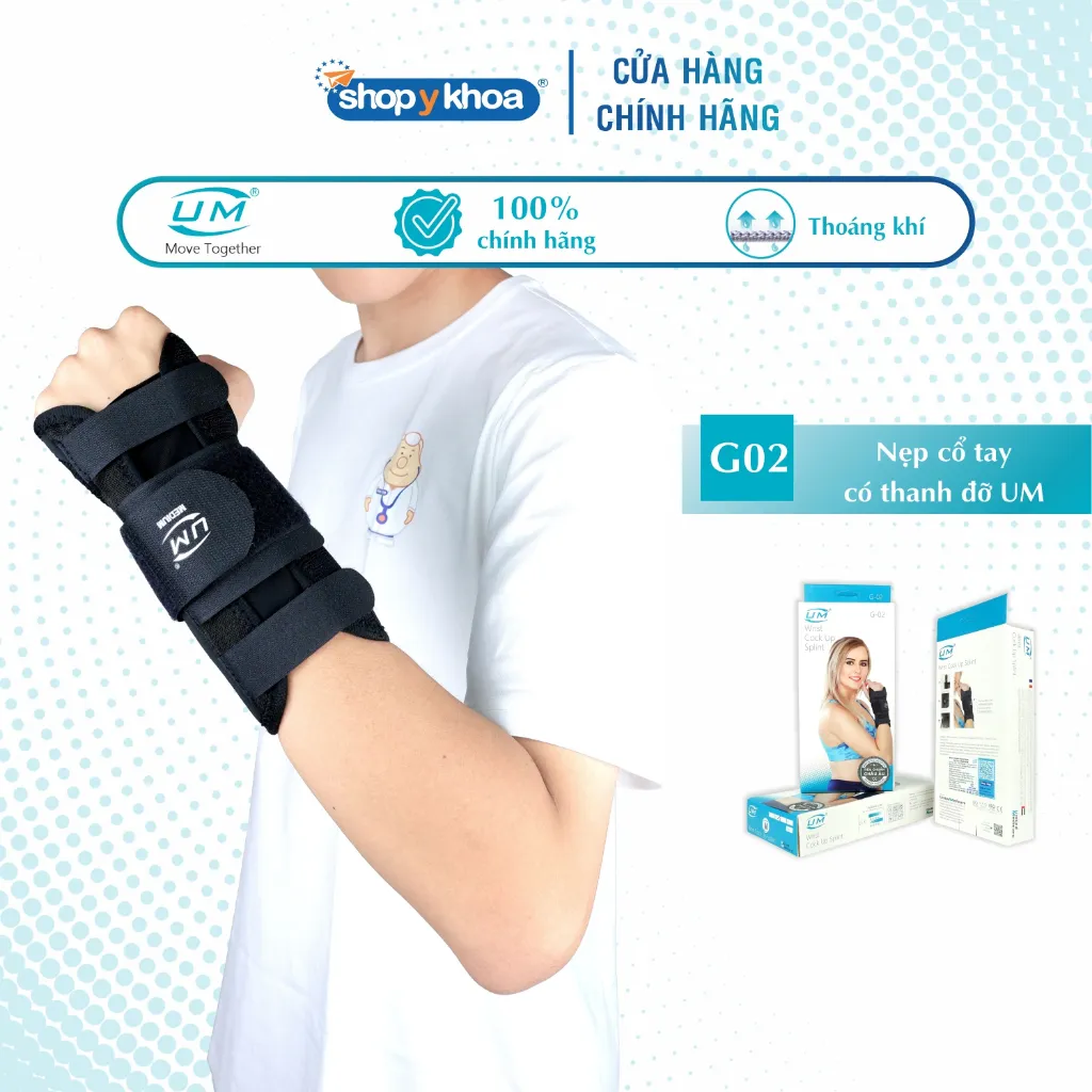 Ảnh Nẹp Cổ Tay Có Thanh Đỡ UM G02 [United Medicare] [1 Cái]. Tiêu Chuẩn Châu Âu 1