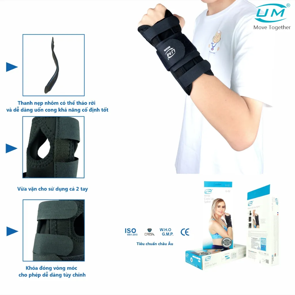 Ảnh Nẹp Cổ Tay Có Thanh Đỡ UM G02 [United Medicare] [1 Cái]. Tiêu Chuẩn Châu Âu 3