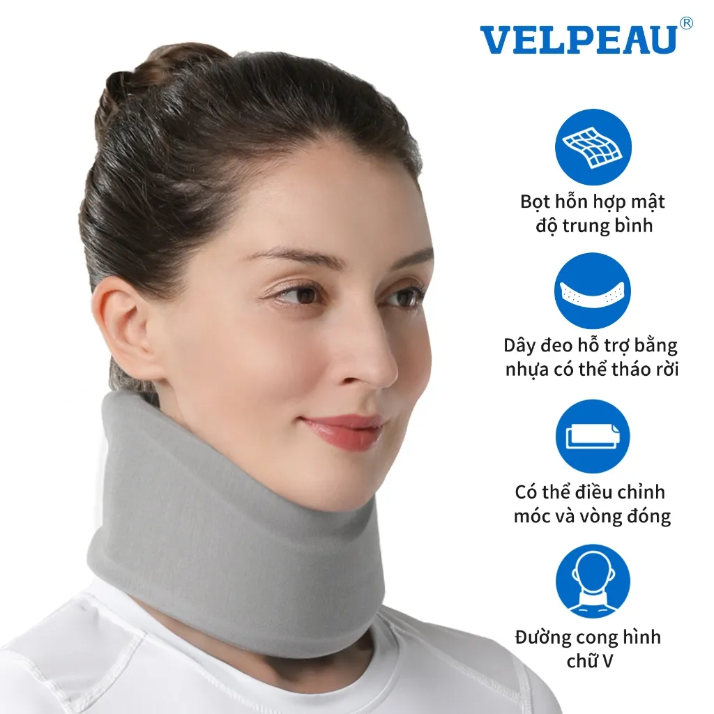 Ảnh Nẹp cổ VELPEAU mềm mại hỗ trợ giảm đau và giảm áp lực cột sống cho nam và nữ 1