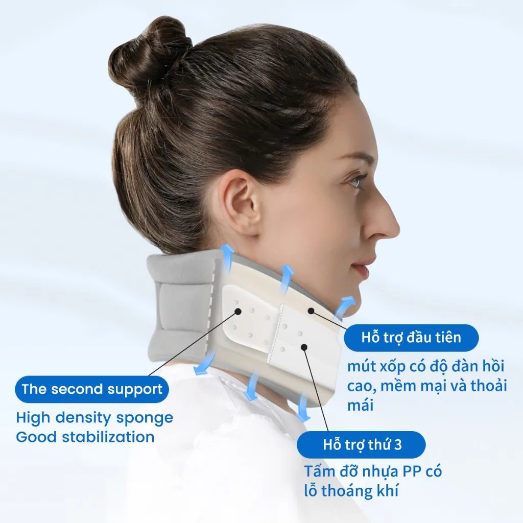 Ảnh Nẹp cổ VELPEAU mềm mại hỗ trợ giảm đau và giảm áp lực cột sống cho nam và nữ 2