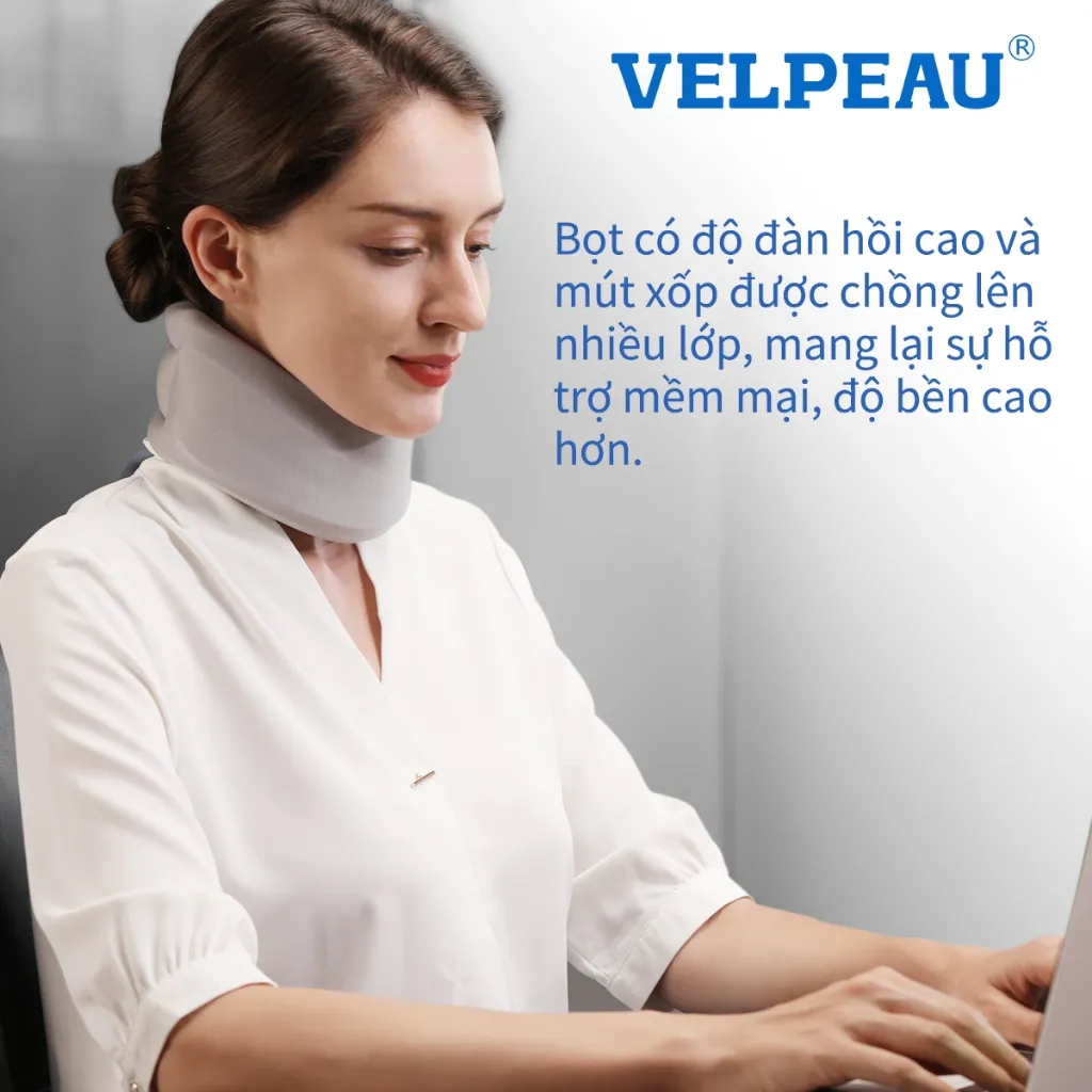 Ảnh Nẹp cổ VELPEAU mềm mại hỗ trợ giảm đau và giảm áp lực cột sống cho nam và nữ 3