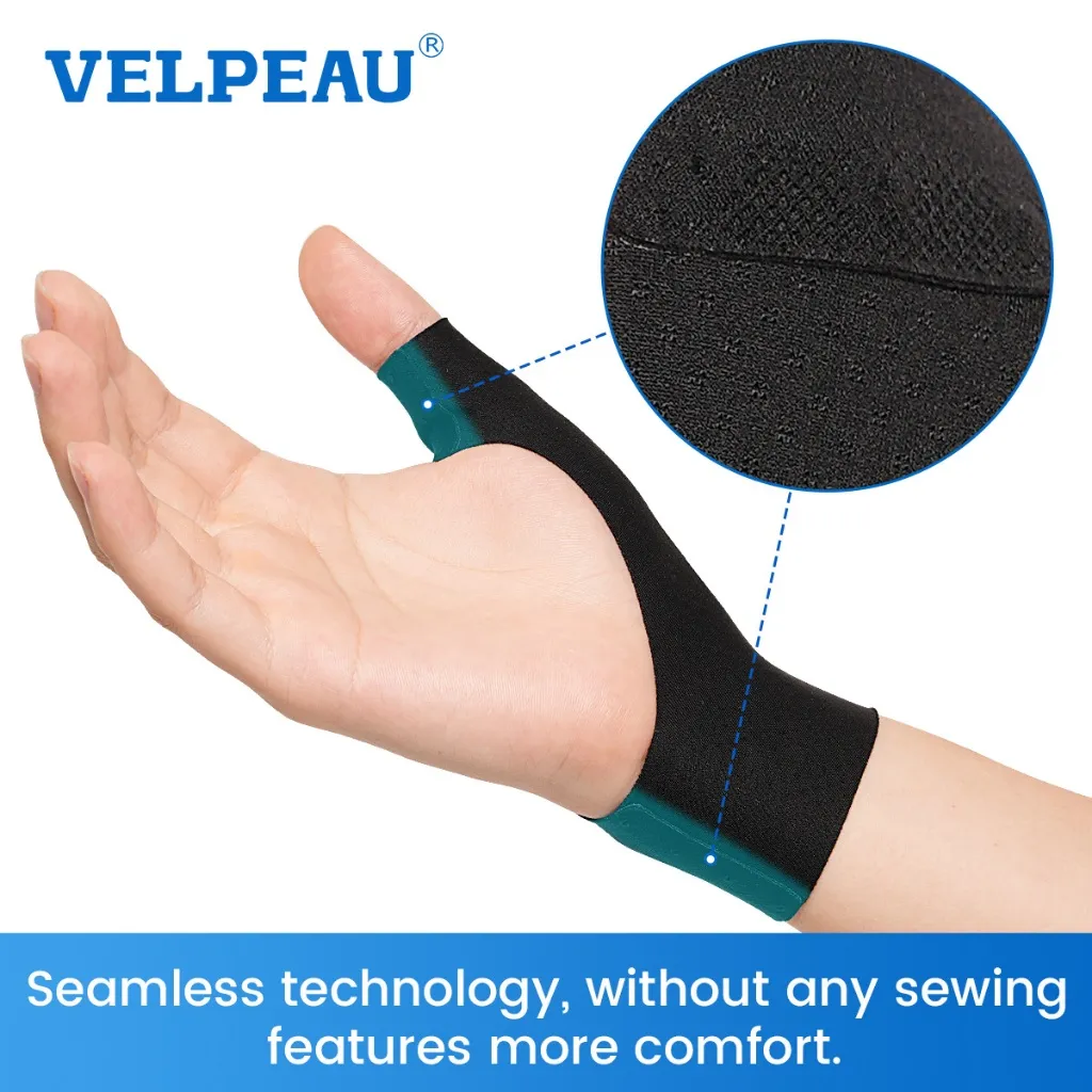 Ảnh Nẹp hỗ trợ cổ tay cái đàn hồi Velpeau (Gói 2 chiếc), Tay nén chống thấm nước để giảm đau viêm khớp, viêm gân, bong gân, thể thao, lót nẹp, vừa vặn với tay trái & phải 3