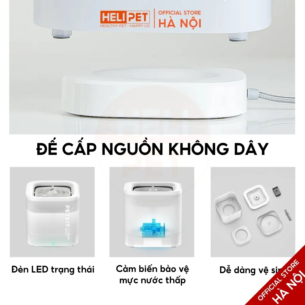 Ảnh [NEW 2025] Máy Lọc Nước Cho Chó Mèo PETKIT SOLO SE Công Nghệ Bơm Không Dây An Toàn Điện Dễ Vệ Sinh 3