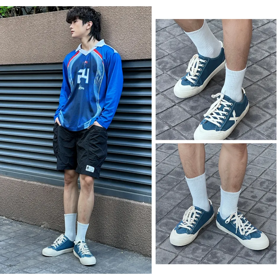 Ảnh New Arrivals | Giày Sneaker Vải Nam DINCOX DC42 BLUE WASH, Chất Liệu Canvas Cao Cấp, Phong Cách Đơn Giản Dễ Phối Đồ 4