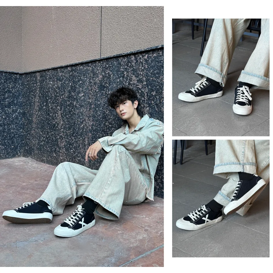Ảnh New Arrivals | Giày Vải Sneaker Nam DINCOX DC42 Black Chất Liệu Canvas Cao Cấp, Thiết Kế Trẻ Trung 4