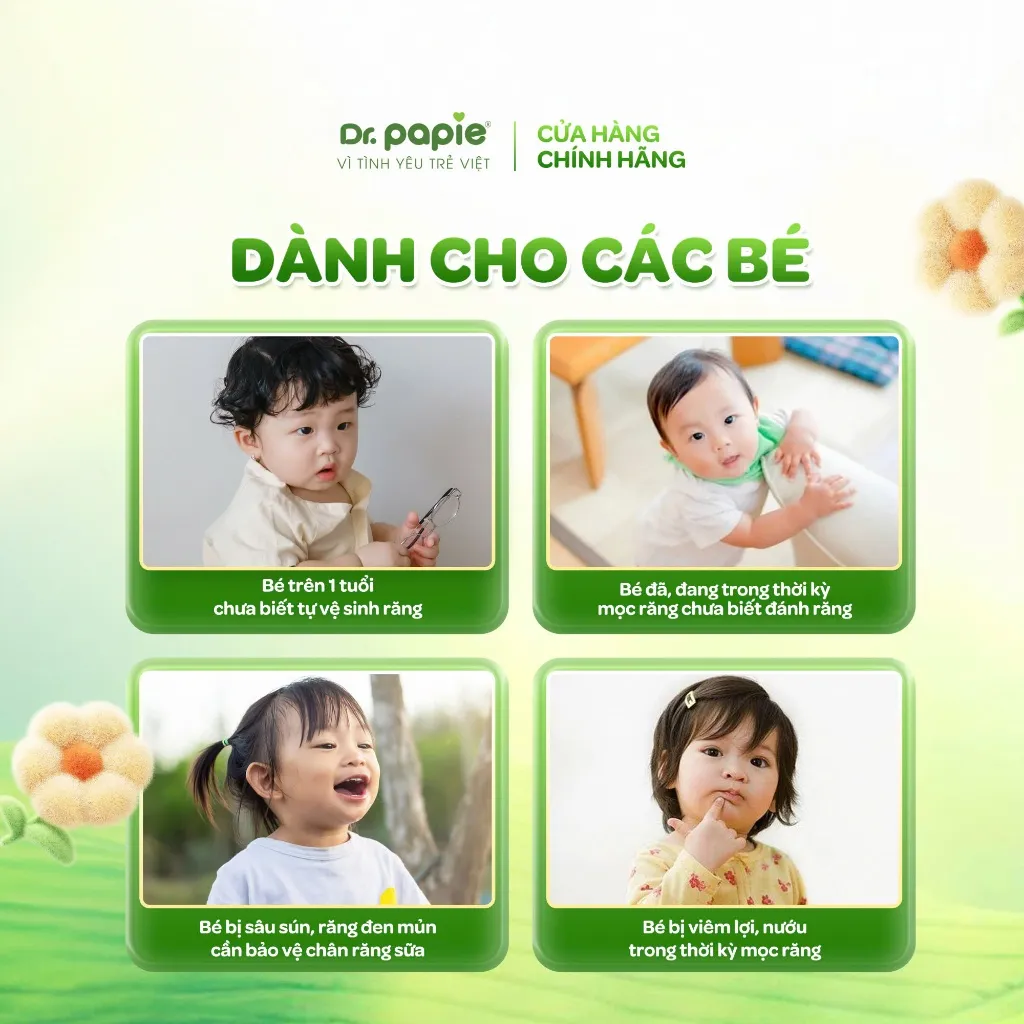 Ảnh [NEW] Gạc Chống Sún Răng DR.PAPIE 1+ Vệ Sinh Răng Miệng Cho Bé Từ 1 Tuổi  - 30Gói/Hộp 4