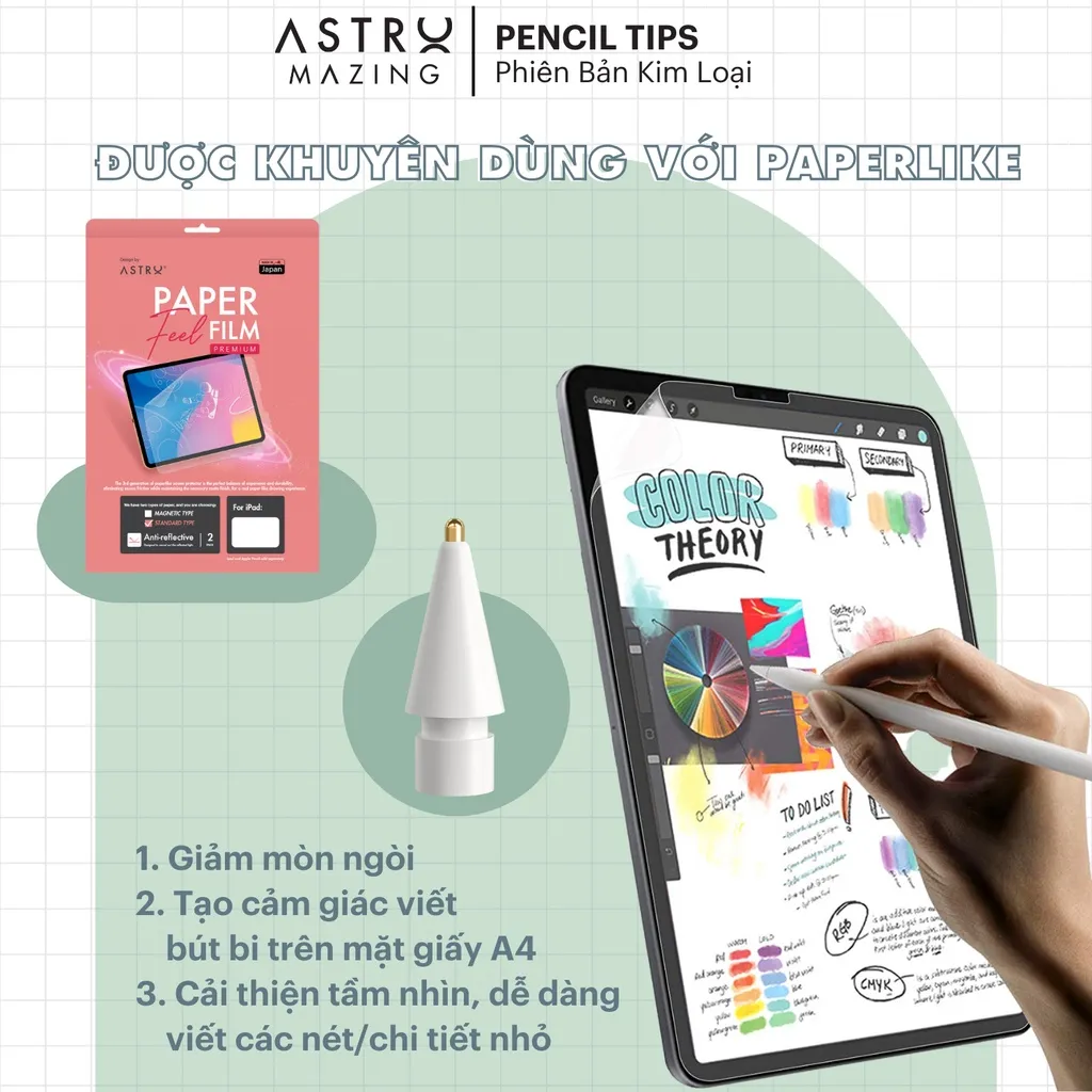 Ảnh Ngòi AstroMazing thay thế cho Apple Pencil 1 2 cao cấp chống mòn cho paperlike 2
