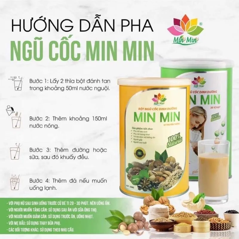 Ảnh Ngũ Cốc Min Min 500g Cao Cấp  - Giành Cho Mẹ Bầu - Bổ Sung Dinh Dưỡng - Lợi Sữa 4
