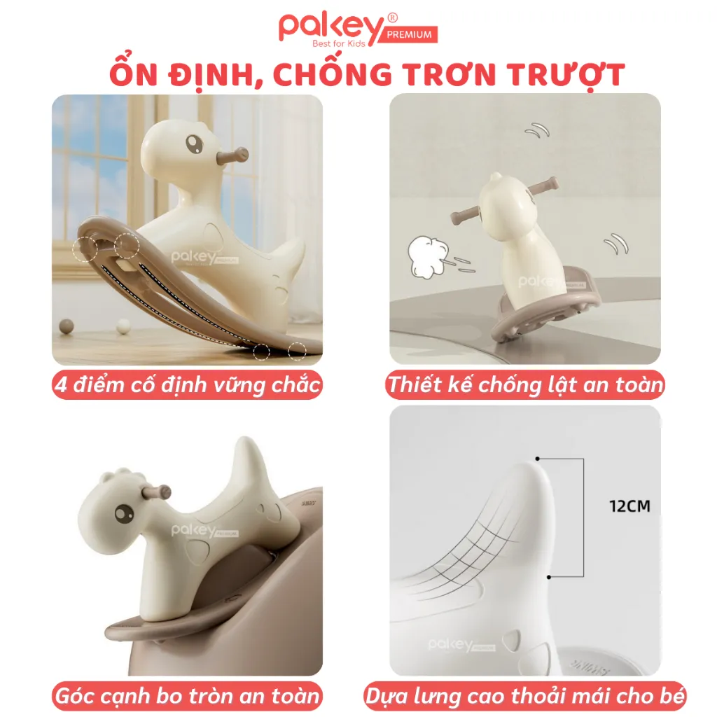 Ảnh Ngựa Bập Bênh Cho Bé Phong Cách Hàn Quốc, Bập Bênh Cho Bé Chống Lật, An Toàn Màu Sắc Dễ Thương RH01 4