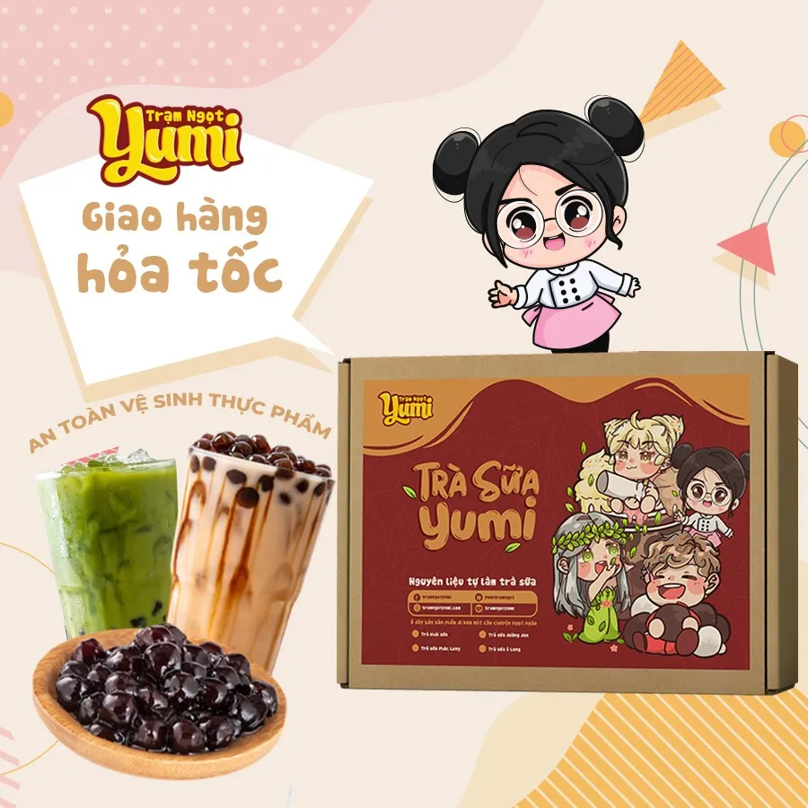 Ảnh Nguyên liệu làm Trà sữa tự nấu Trạm ngọt Yumi các loại kèm hướng dẫn làm tại nhà thơm ngon chuẩn vệ sinh 1