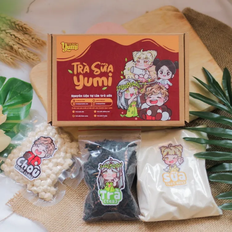 Ảnh Nguyên liệu làm Trà sữa tự nấu Trạm ngọt Yumi các loại set nhỏ 5-7 ly kèm hướng dẫn 2