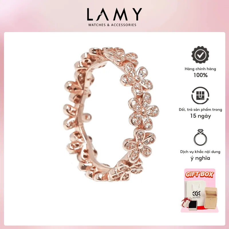 Ảnh Nhẫn bạc nữ CDE Stone Attach Chrysanthemum Ring CDE8044RG - Nhẫn bạc nữ Lamy 1