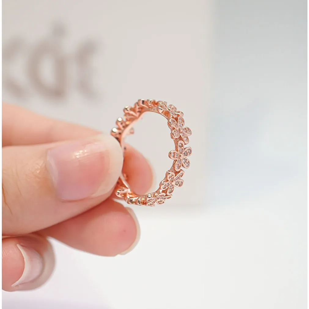 Ảnh Nhẫn bạc nữ CDE Stone Attach Chrysanthemum Ring CDE8044RG - Nhẫn bạc nữ Lamy 3