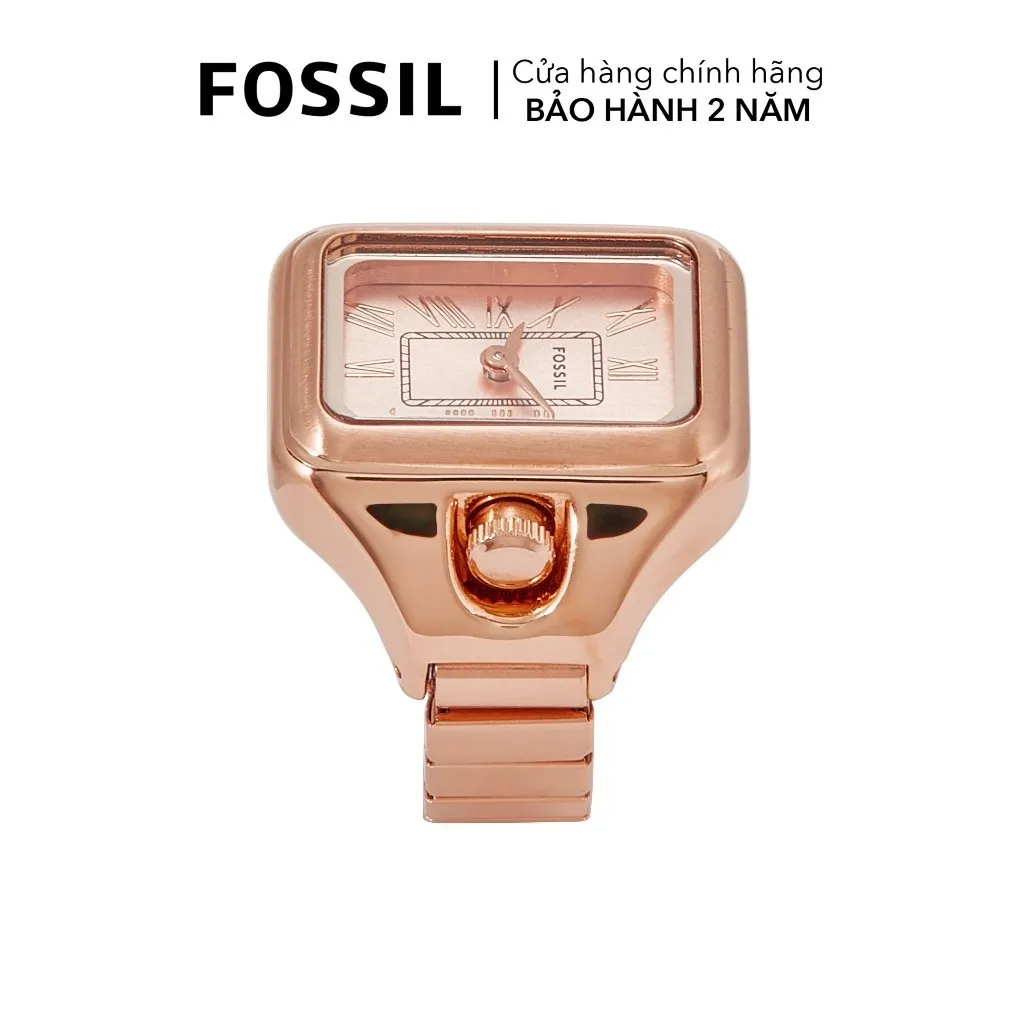 Ảnh Nhẫn đồng hồ nữ Fossil RAQUEL WATCH RING ES5345 dây thép không gỉ - màu vàng hồng 4