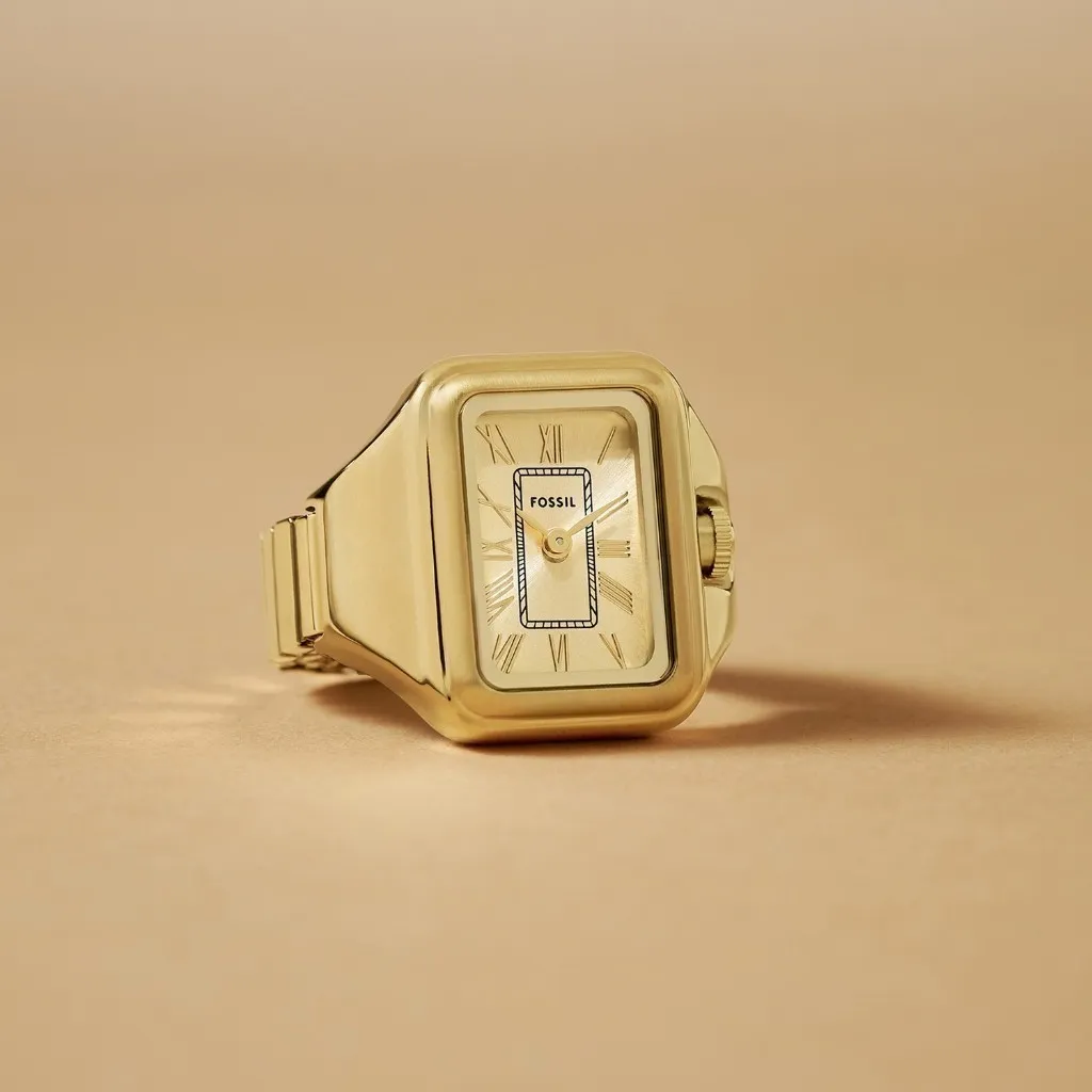 Ảnh Nhẫn đồng hồ nữ Fossil RAQUEL WATCH RING ES5343 dây thép không gỉ - màu vàng 3