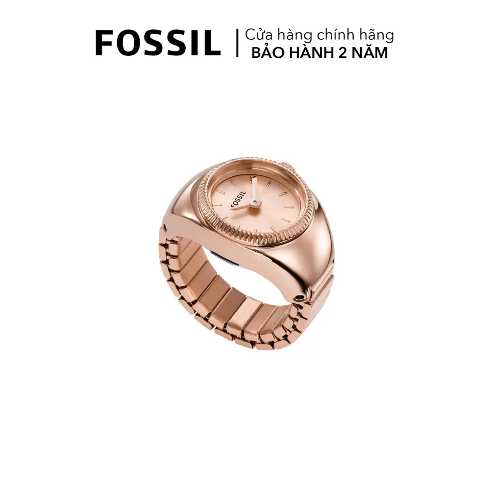 Ảnh Nhẫn đồng hồ nữ Fossil WATCH RING ES5247 dây thép không gỉ màu vàng hồng 4