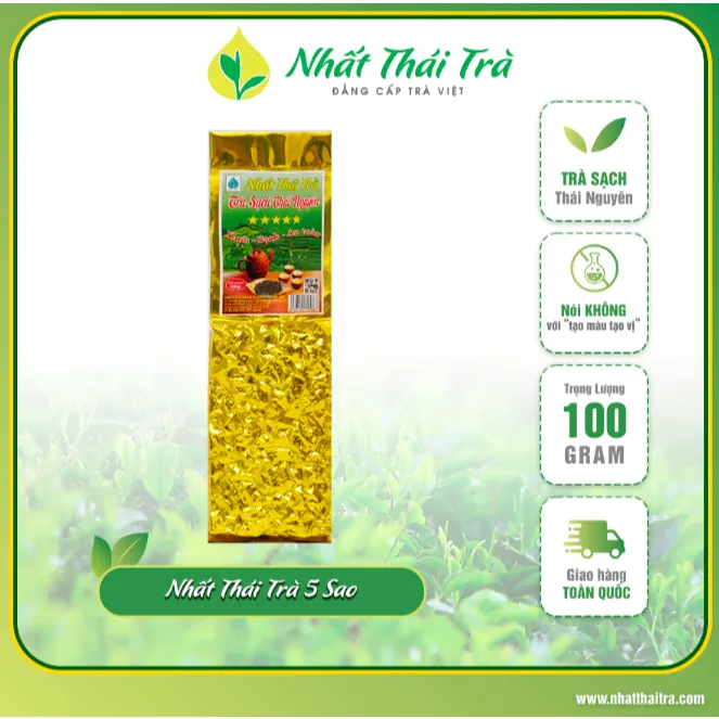 Ảnh Nhất Thái Trà 5 sao (20 gói 10gr) - Trà Thái Nguyên cao cấp vị chát êm vị đượm ngây hậu ngọt sâu 2
