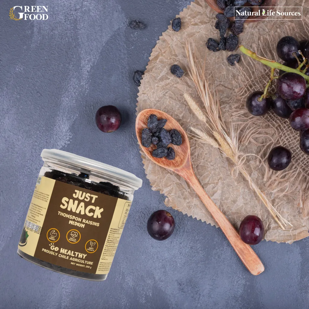 Ảnh Nho khô đen Chile Just Snack kích cỡ Medium | Hộp 250g, Đồ ăn vặt Healthy 4