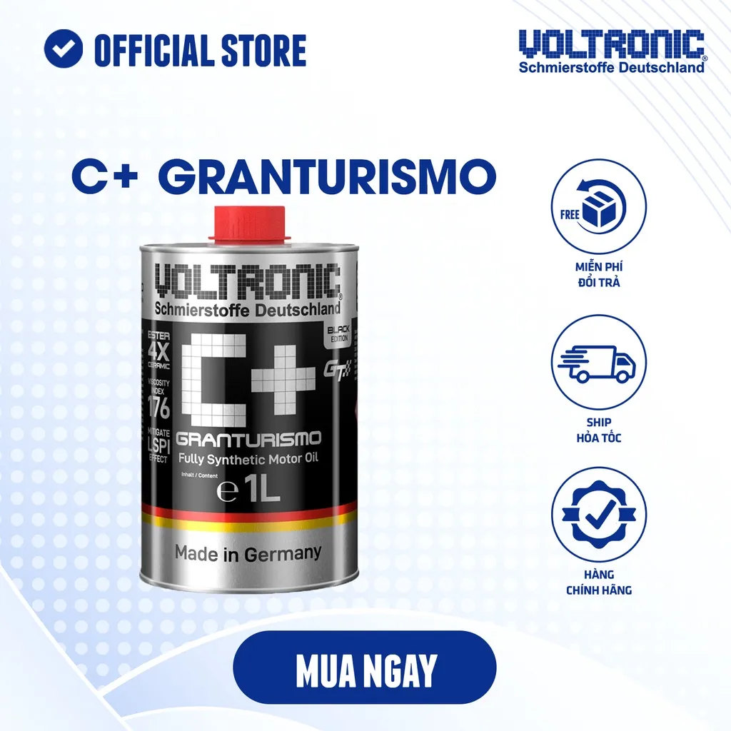 Ảnh Nhớt nhập khẩu biến thiên tay ga và ô tô VOLTRONIC c+ granturismo (c+ black) 1