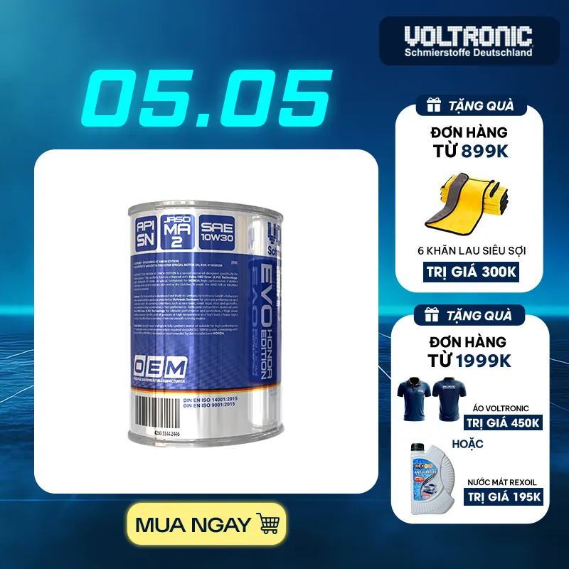 Ảnh Nhớt tổng hợp cho xe số, xe côn tay Voltronic Evo 10w30 4T Honda Edition 1