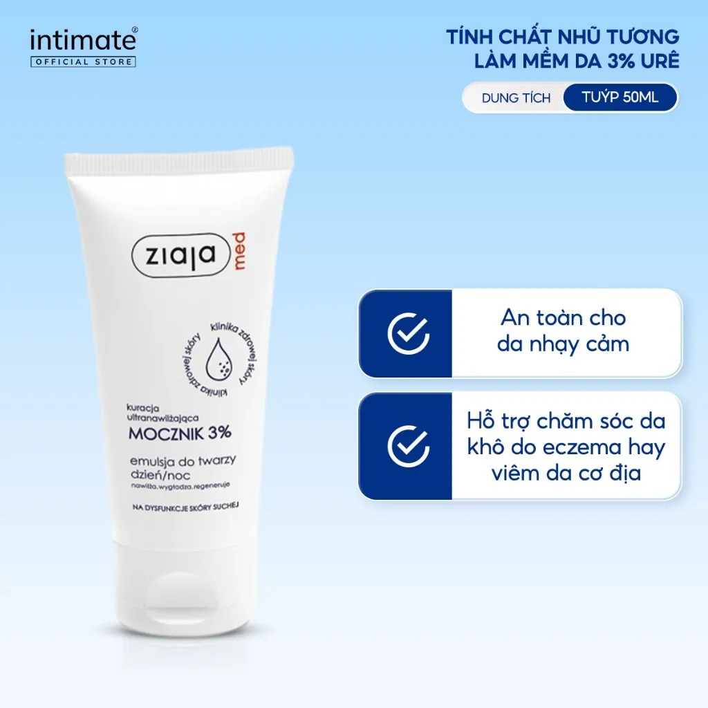 Ảnh Nhũ Tương Làm Mềm Da 3% Urê Ziaja Med Giúp Dưỡng Ẩm, Giảm Khô, Thô Ráp Và Nứt Nẻ Da 50ml 3
